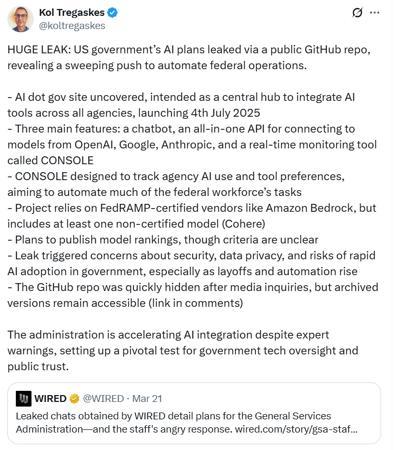 美国政府AI计划曝光！7月4日AI.gov上线，联邦自动化大幕拉开！