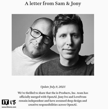 OpenAI 迄今最大交易落地,65 亿美元完成收购前苹果首席设计师 Jony Ive 的初创公司 io