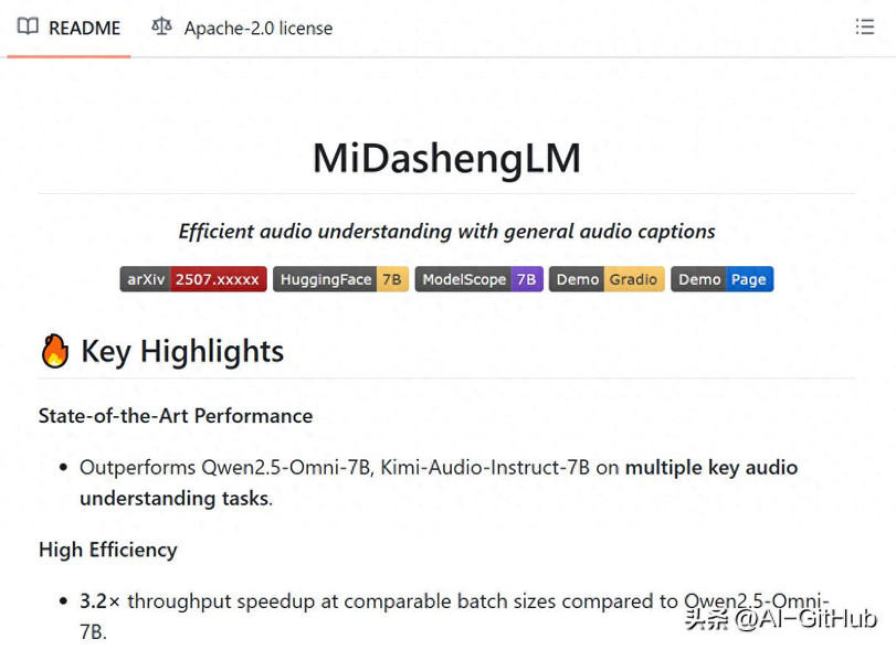 小米开源声音理解大模型 MiDashengLM-7B,22项评测刷新SOTA!