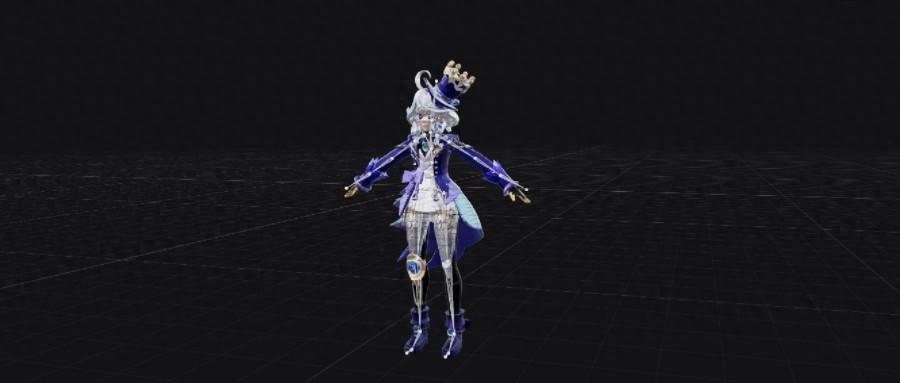 我用腾讯3D Studio让原神的芙宁娜活了，能跑还能打